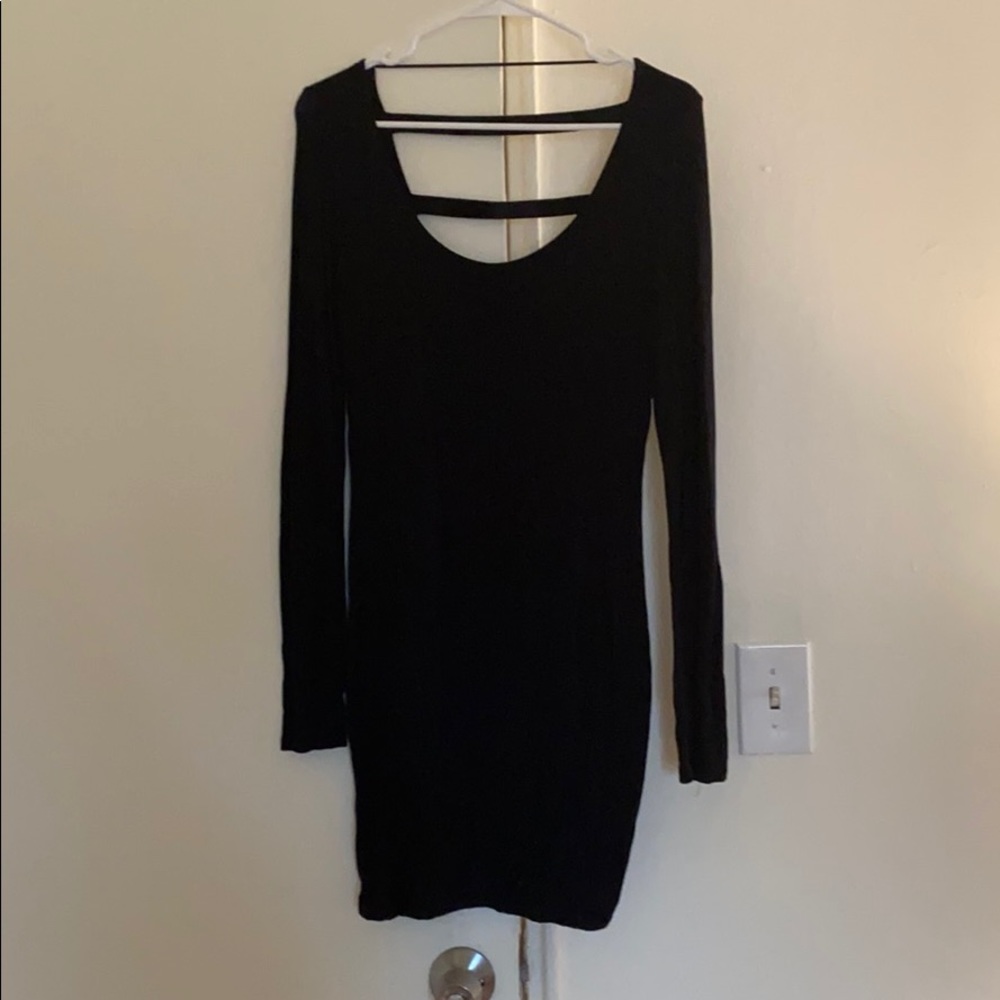 Right, black, long sleeve dress size M